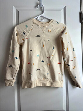 mini mioche Embroidered Sweatshirt in Cream Baby 10Y